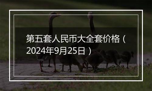 第五套人民币大全套价格（2024年9月25日）