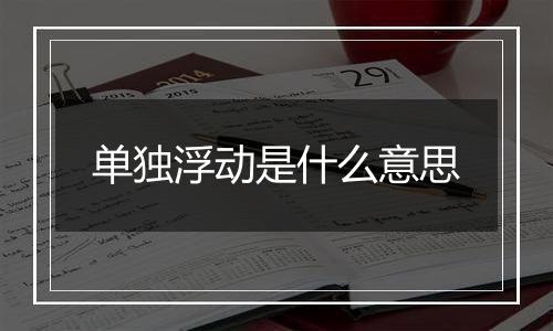 单独浮动是什么意思