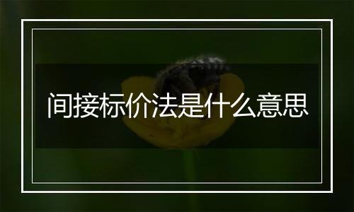 间接标价法是什么意思