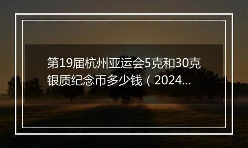 第19届杭州亚运会5克和30克银质纪念币多少钱（2024年11月05日）