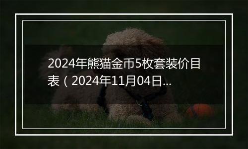 2024年熊猫金币5枚套装价目表（2024年11月04日）