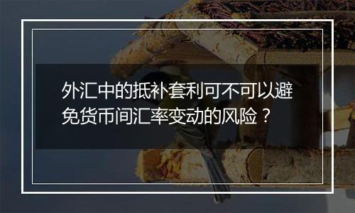 外汇中的抵补套利可不可以避免货币间汇率变动的风险？