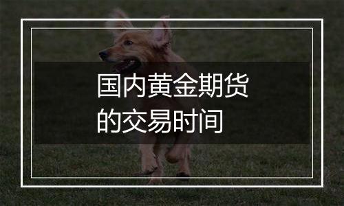 国内黄金期货的交易时间