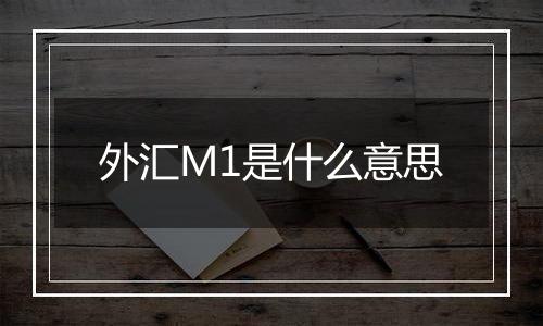 外汇M1是什么意思