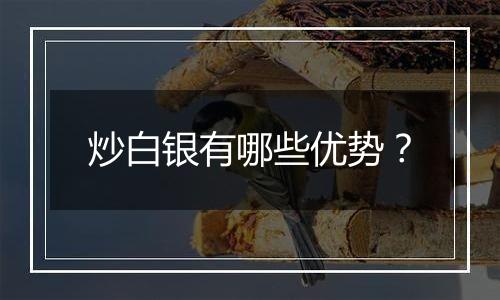 炒白银有哪些优势？