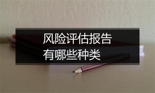 风险评估报告有哪些种类