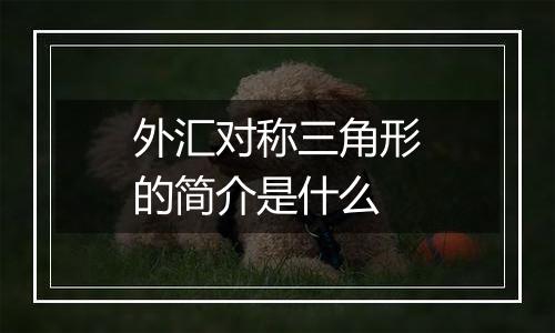 外汇对称三角形的简介是什么