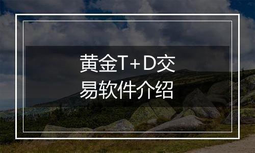 黄金T+D交易软件介绍