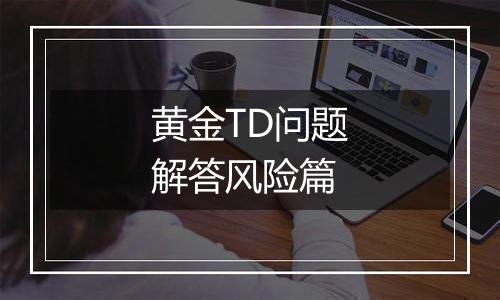 黄金TD问题解答风险篇