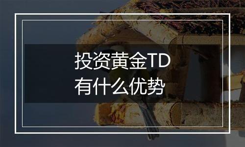 投资黄金TD有什么优势