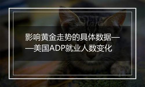 影响黄金走势的具体数据——美国ADP就业人数变化