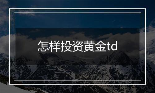 怎样投资黄金td