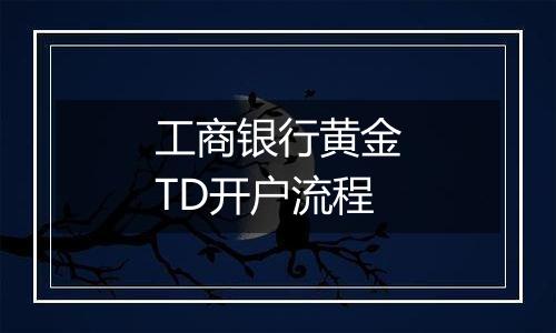 工商银行黄金TD开户流程