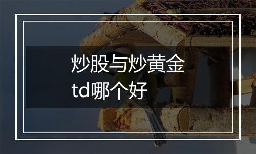 炒股与炒黄金td哪个好