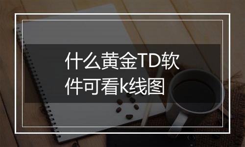 什么黄金TD软件可看k线图