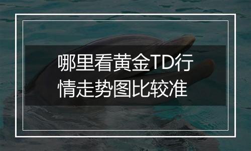 哪里看黄金TD行情走势图比较准