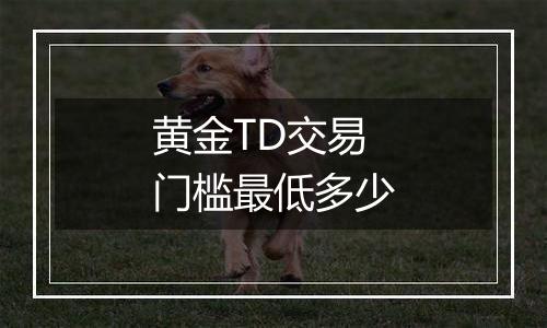 黄金TD交易门槛最低多少