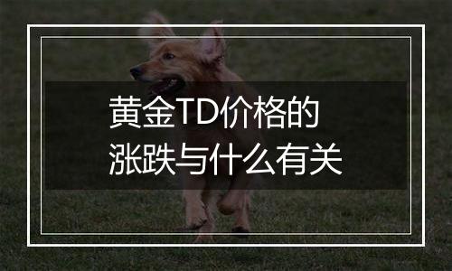 黄金TD价格的涨跌与什么有关