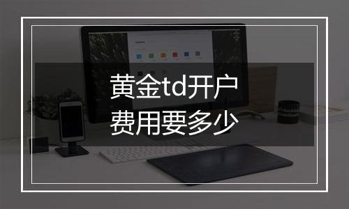 黄金td开户费用要多少