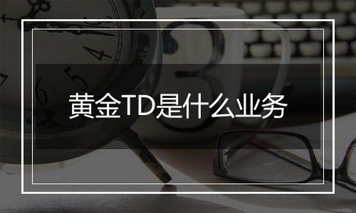 黄金TD是什么业务