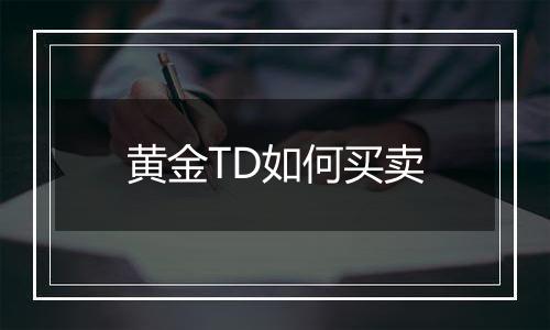 黄金TD如何买卖