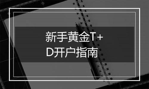 新手黄金T+D开户指南