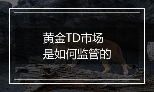 黄金TD市场是如何监管的