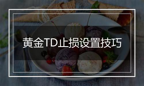 黄金TD止损设置技巧