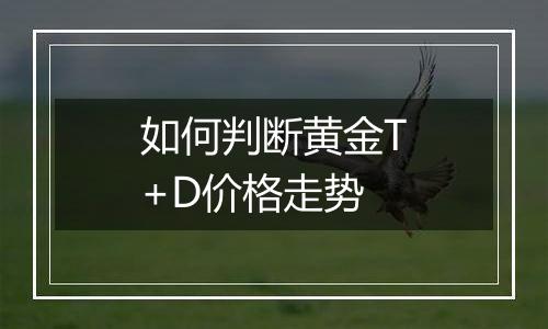 如何判断黄金T+D价格走势