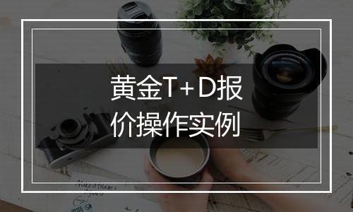 黄金T+D报价操作实例