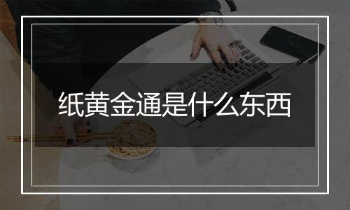 纸黄金通是什么东西