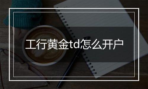 工行黄金td怎么开户