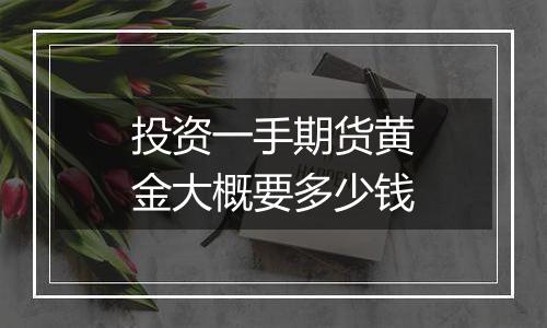 投资一手期货黄金大概要多少钱