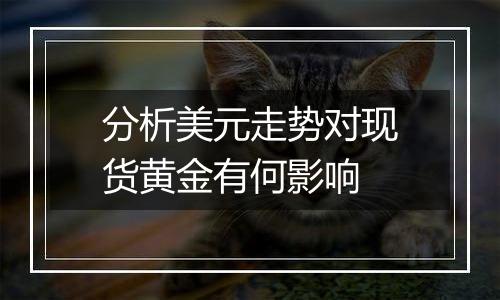 分析美元走势对现货黄金有何影响