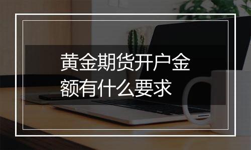 黄金期货开户金额有什么要求