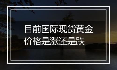 目前国际现货黄金价格是涨还是跌