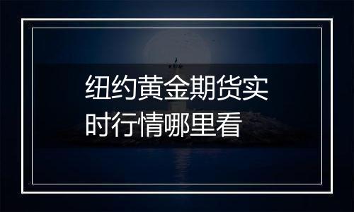 纽约黄金期货实时行情哪里看