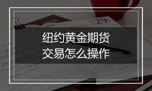 纽约黄金期货交易怎么操作