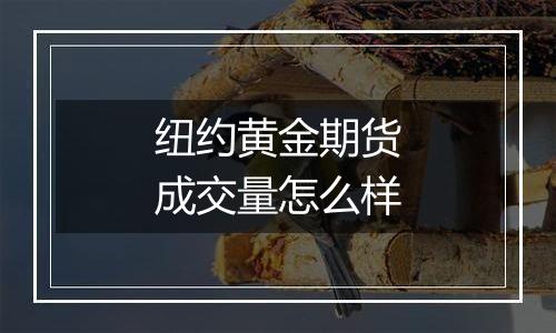 纽约黄金期货成交量怎么样