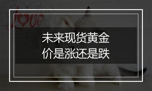 未来现货黄金价是涨还是跌