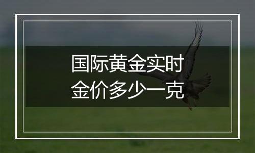 国际黄金实时金价多少一克