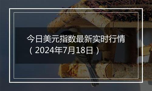 今日美元指数最新实时行情（2024年7月18日）