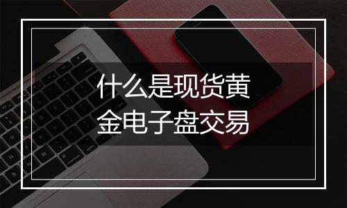 什么是现货黄金电子盘交易