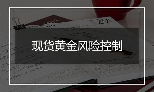 现货黄金风险控制