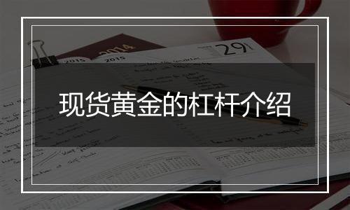 现货黄金的杠杆介绍