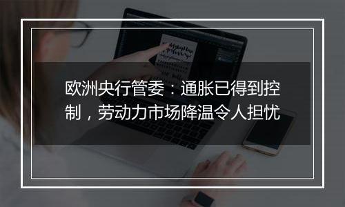 欧洲央行管委：通胀已得到控制，劳动力市场降温令人担忧