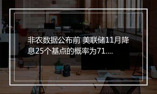 非农数据公布前 美联储11月降息25个基点的概率为71.5%