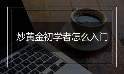 炒黄金初学者怎么入门