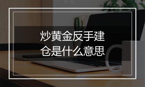 炒黄金反手建仓是什么意思