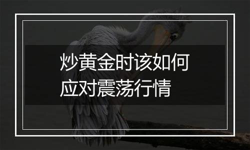 炒黄金时该如何应对震荡行情